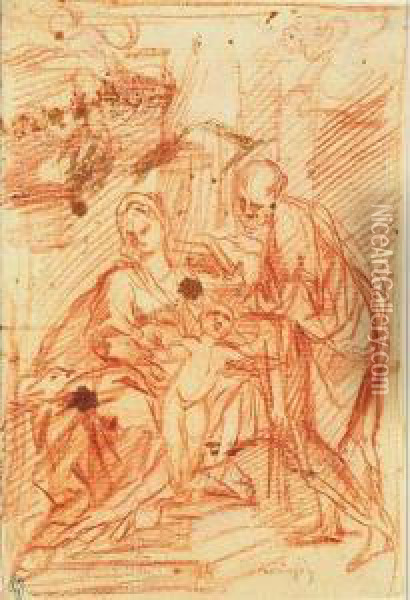 The Holy Family Oil Painting - Francesco Monti