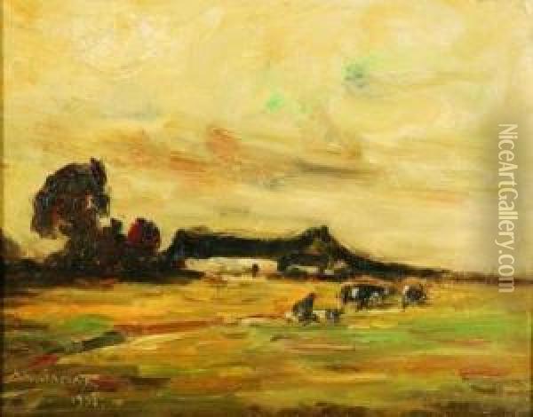 In The Fields Oil Painting - Armand Jamar
