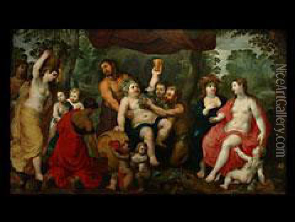 Die Huldigung An Bacchus Oil Painting - Hendrik van Balen