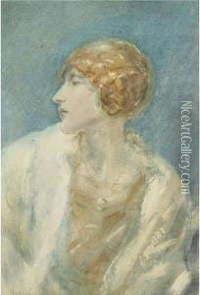 Portrait Of Mrs. Katherine Carter Oil Painting - Ambrose McEvoy