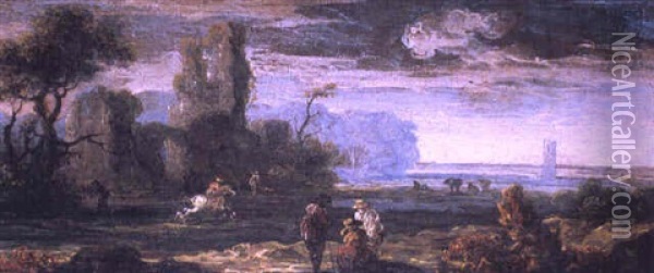 Paesaggio Con Figure Oil Painting - Jan de Momper