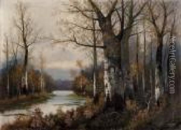Herbstliche Landschaftsidylle Oil Painting - Karl Kaufmann