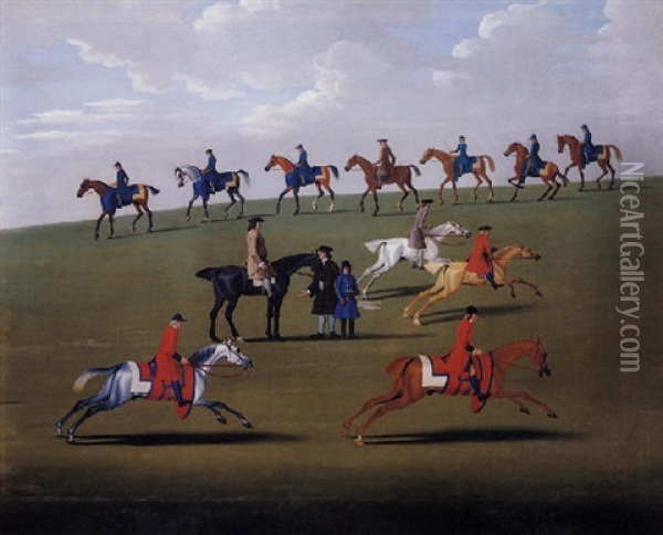 Training On The Newmarket Heath Oil Painting - James Seymour
