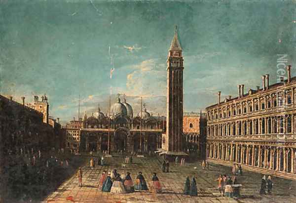 The Piazza San Marco, Venice Oil Painting - Venetian School