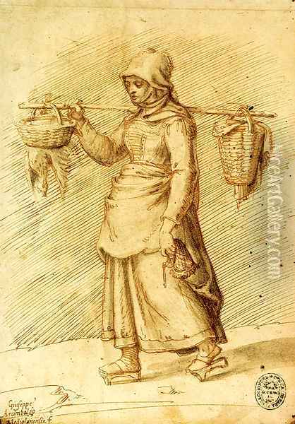 Peasant Women Going to the Market Oil Painting - Giuseppe Arcimboldo