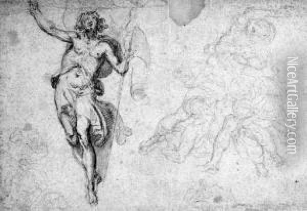 Studies For The Resurrection Of Christ Oil Painting - Santi Di Tito