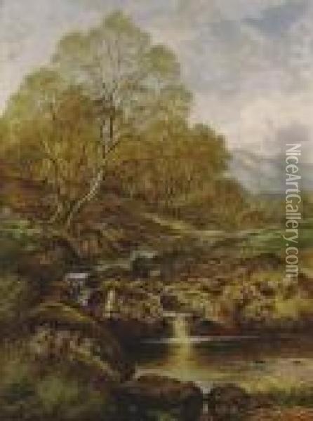 The Stream From The Hills Of Wales Oil Painting - Benjamin Williams Leader