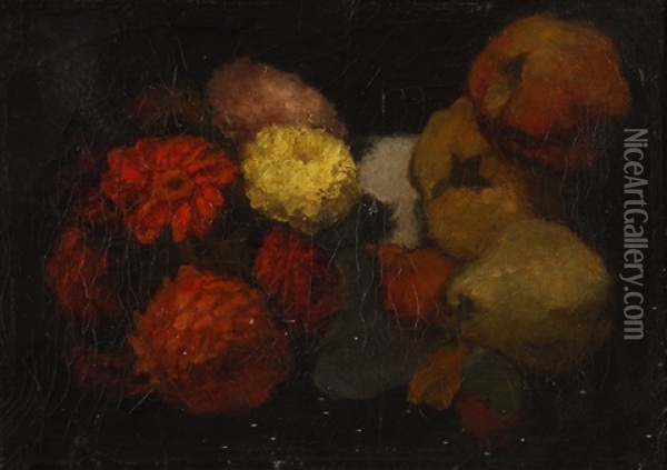 Fleurs Et Fruits Oil Painting - Pericles Pantazis