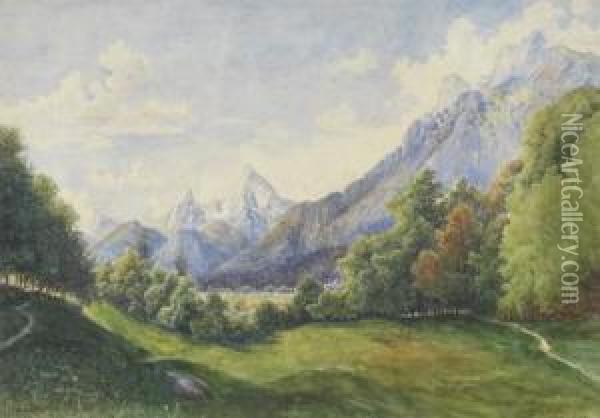 Motiv Von Aigen Bei Salzburg Oil Painting - Heinrich Carl Schubert