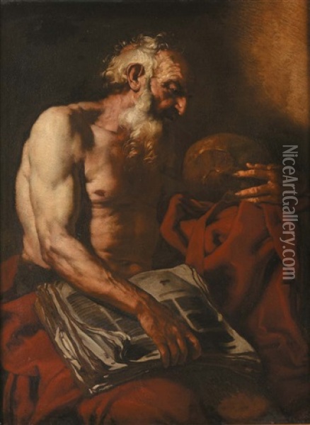 San Gerolamo Oil Painting - Giovanni Battista Langetti