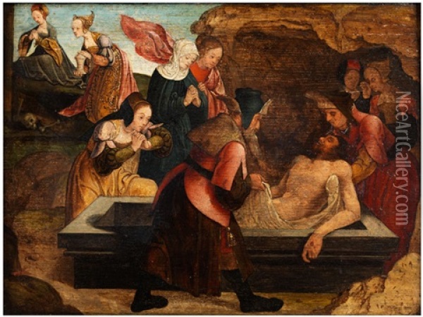 Grablegung Christi Oil Painting - Jacob Cornelisz Van Oostsanen
