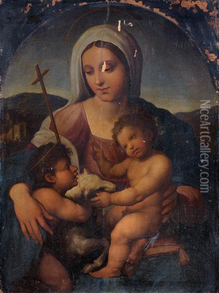 Vierge A L'enfant Et Saint Jean-baptiste Oil Painting - Giovanni Francesco Penni