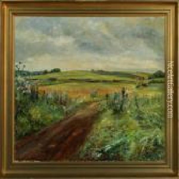 View Of A Landscape Oil Painting - Aage Bertelsen
