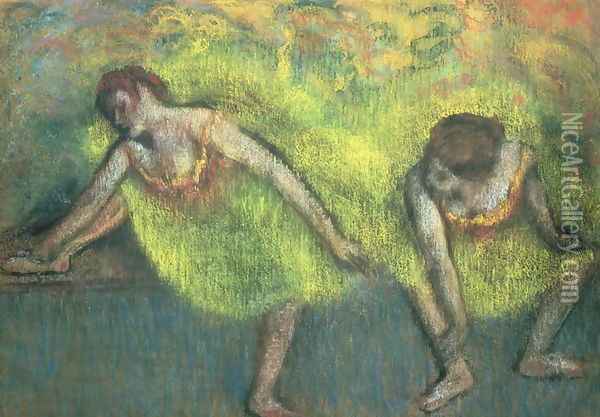 Two dancers relaxing Oil Painting - Edgar Degas