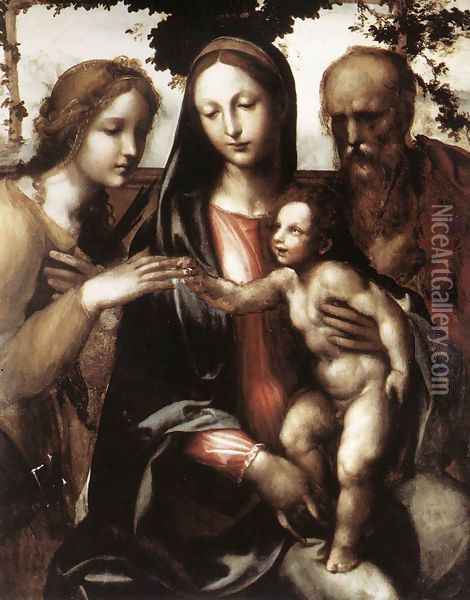 The Mystic Marriage of St Catherine Oil Painting - Il Sodoma (Giovanni Antonio Bazzi)