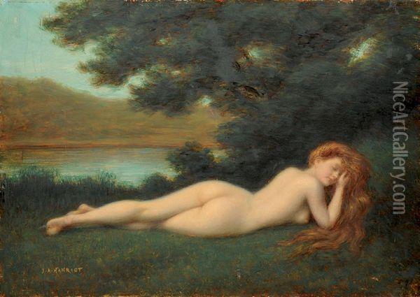 Nymphe Endormie Oil Painting - Jules Armand Hanriot
