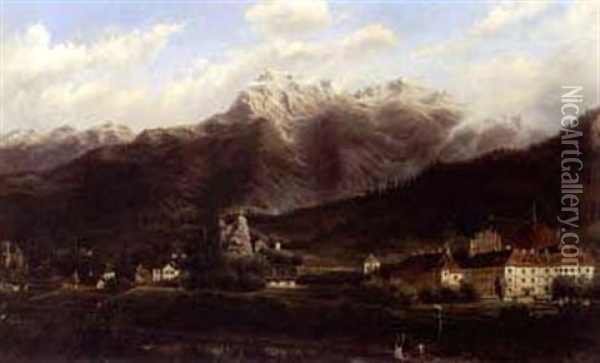 The Valley Of The Inn Oil Painting - Carl Von Zellenberg