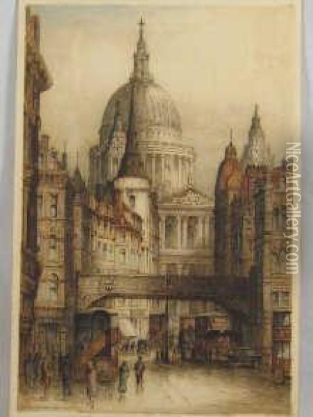 St. 
Paul's Cathedral Oil Painting - James Alphege Brewer