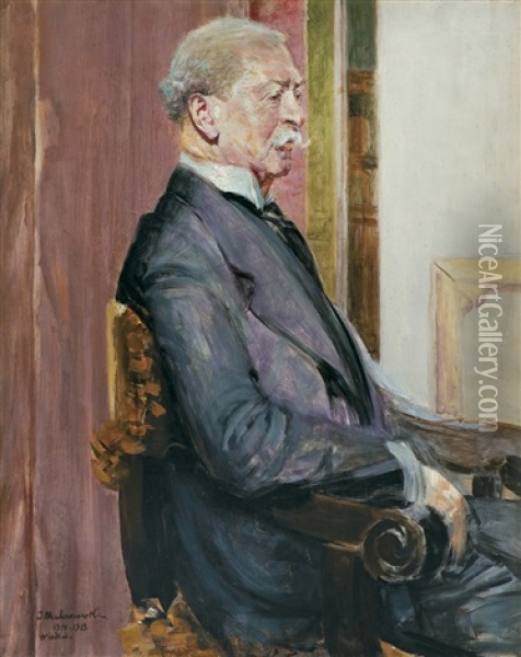 Portrait Of Heinrich Von Angeli Oil Painting - Jacek Malczewski