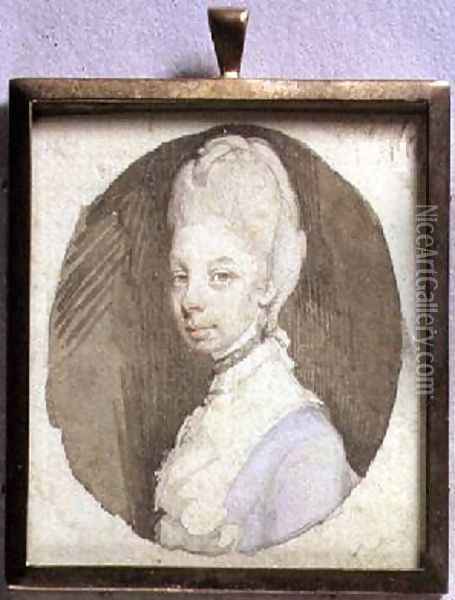 Portrait Miniature of Queen Charlotte 1744-1818 1772 Oil Painting - Jeremiah Meyer