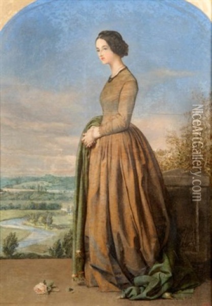 Portrait De Mrs D.coutts Marjorbanks Oil Painting - Robert Thorburn