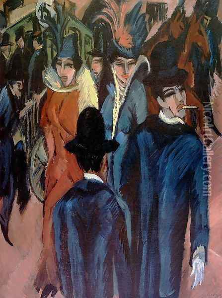 Street Scene in Berlin Oil Painting - Ernst Ludwig Kirchner