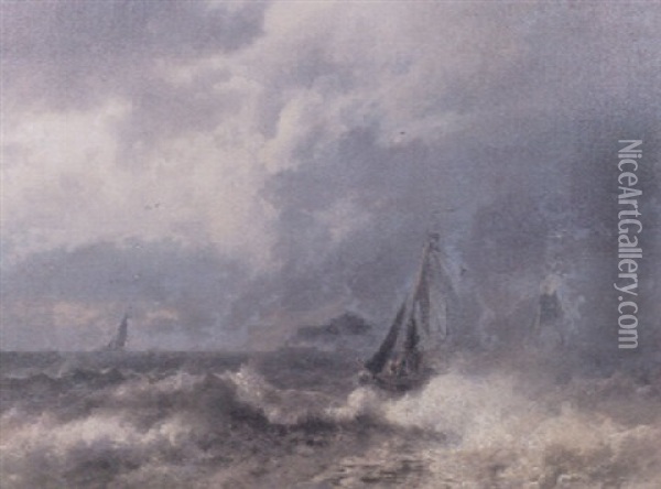 Coast Of Ostfriesland Oil Painting - Hermann Herzog