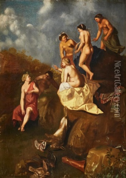 Diana And Her Nymphs Oil Painting - Daniel Vertangen
