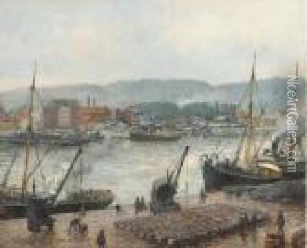 Port A Rouen Oil Painting - Camille Pissarro
