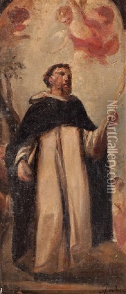 Santo Dominico Oil Painting - Antonio Caba y Casamityana
