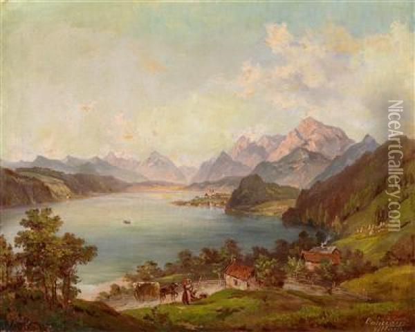Motiv Vom Millstattersee Oil Painting - Jacob Canciani