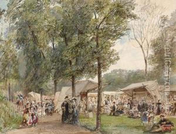 Recreation In The Park Oil Painting - Augustinus Jacob B. Wouters