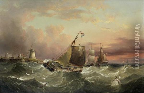 The Texel Pilot Boat Oil Painting - Henry Redmore