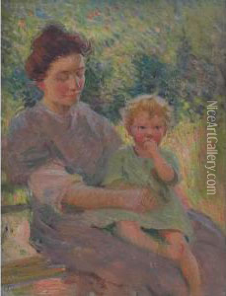 Mother And Child Oil Painting - Ada Walter Shulz