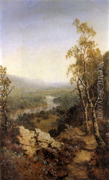 Flusslandschaft Oil Painting - Edmund John Niemann