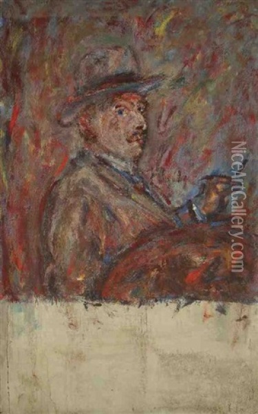 Autoportrait Au Chapeau Oil Painting - Paul Kron