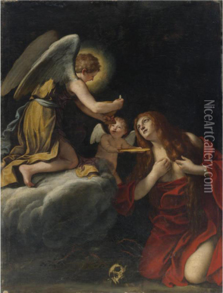 The Last Communion Of The Magdalene Oil Painting - Lucio Massari