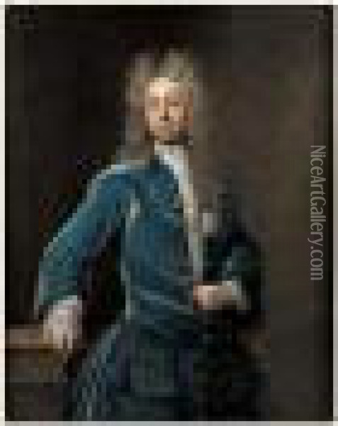 Portrait De Gentilhomme En Habit Bleu Oil Painting - Jean Baptiste van Loo