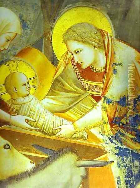 The Nativity And Adoration Of The Shepherds Detail 1304-1306 Oil Painting - Giotto Di Bondone