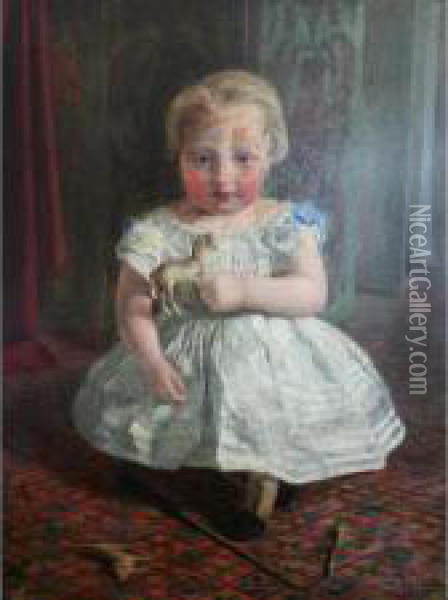 Portrait Of A Child Oil Painting - Edward R Taylor