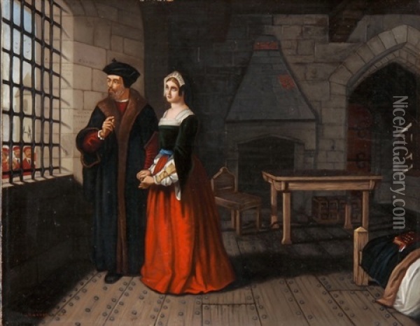 Sir Thomas More & His Daughter Oil Painting - John Rogers Herbert