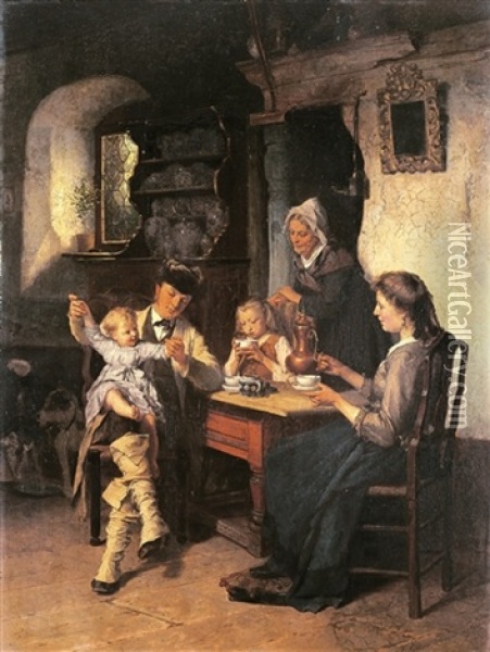 Huiselijk Geluk Oil Painting - Theodore Gerard