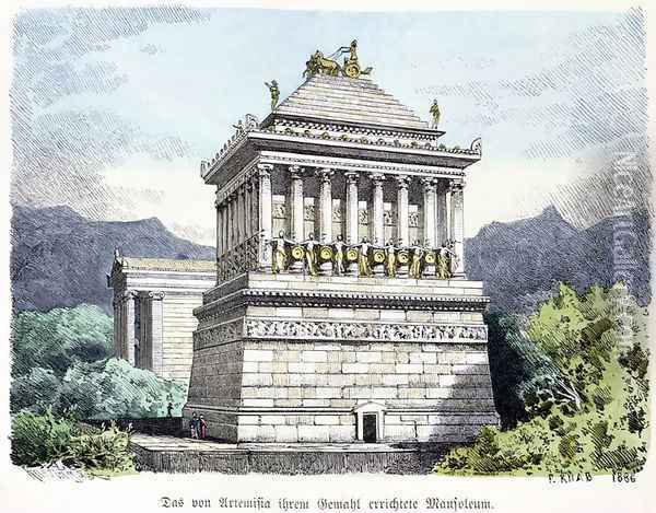 The Mausoleum of Halicarnassus Oil Painting - Ferdinand Knab