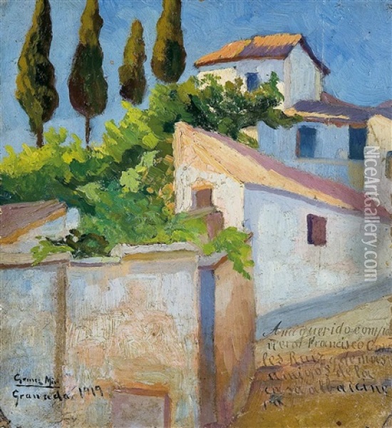 Granada Oil Painting - Eugenio Gomez Mir