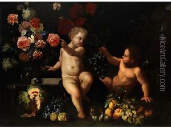 Grosses Blumen- Und Fr Oil Painting - Frans Werner Von Tamm