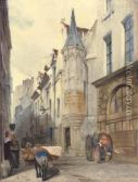 Maison De L'amiral Coligny Oil Painting - Thomas Shotter Boys