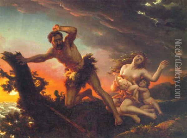 Cain After The Murder Of Abel Oil Painting - Paulin Jean Baptiste Guerin