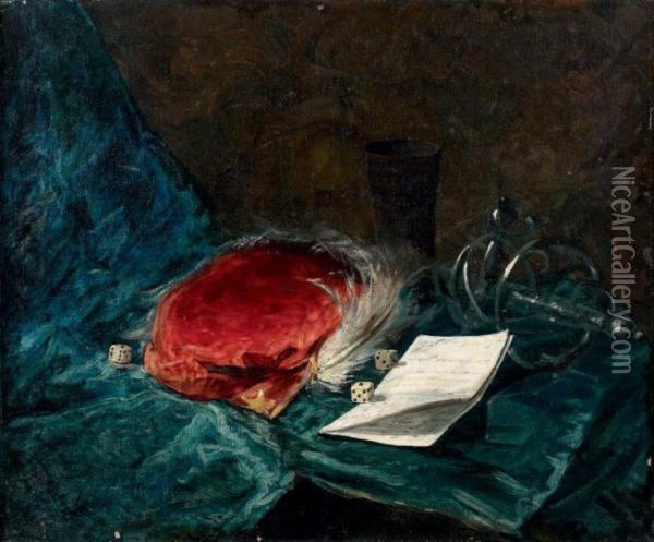 Nature Morte Au Chapeau A Plumes Oil Painting - Giovanni Boldini
