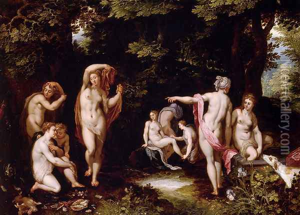 Diana And Actaeon Oil Painting - Jan The Elder Brueghel