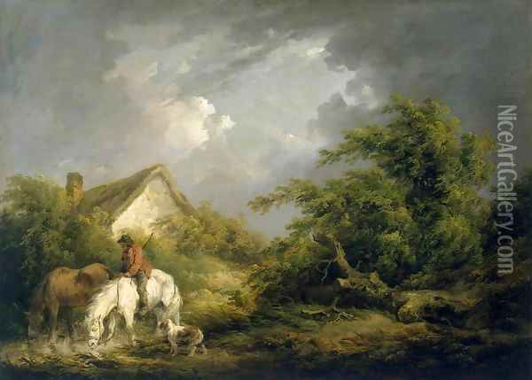 Before a Thunderstorm Oil Painting - George Morland